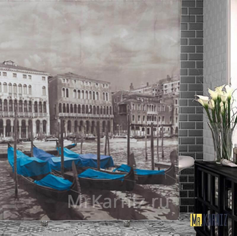 Штора для ванной BLUE BOAT (Венеция) Штора для ванной BLUE BOAT Венеция